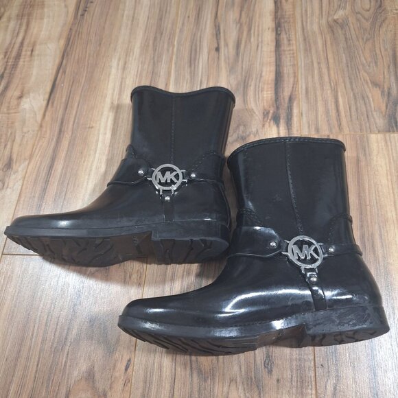 Michael Kors Black Rain Boots size 8 - Picture 6 of 9